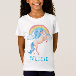 Girly Watercolor Unicorn Rainbow "Tro" T Shirt