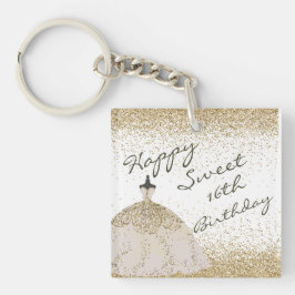 Girly White Golden Boll Gown Sweet 16:e födelsedag