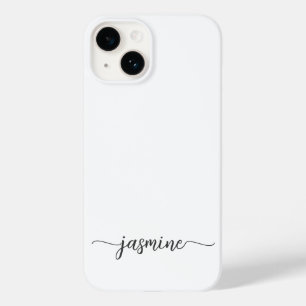 Girly White Monogram Namn Namnteckning skript