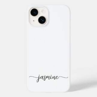 Girly White Monogram Namn Namnteckning skript