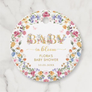 Girly Wildblomma Garden Baby i Bloom Tack Gåvor Etiketter