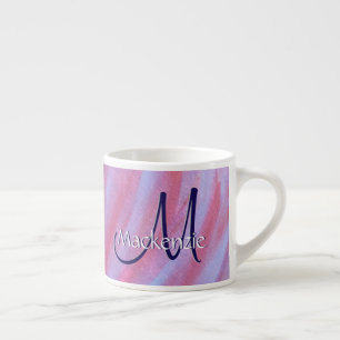 Girly Zebra Abstrakt Cute Rosa Lila Monogram Espressomugg