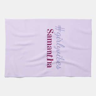 Girlyvibes hashtag ljus lila rosa kvinnliga vibbar kökshandduk