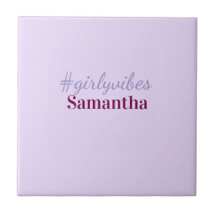 Girlyvibes hashtag ljust lila rosa kvinnliga vibba kakelplatta