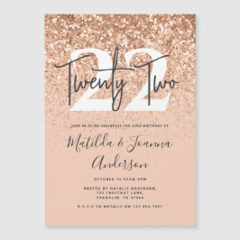 Girmodern persiko-glitter-typografifödelsedag