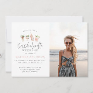Girmodern rosa chic bachelorette helg meddelande