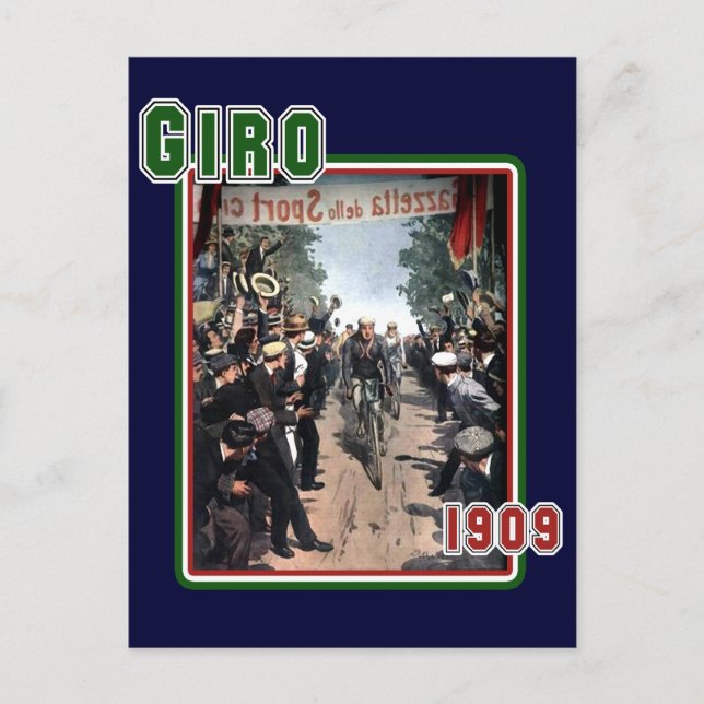 Giro 1909 Italia Cycling Gift Vykort (Framsida)