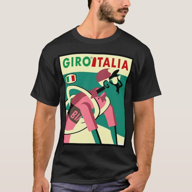 Giro D Italia Abstrakt Whimsical Bicycle Tävla P T Shirt (Framsida)