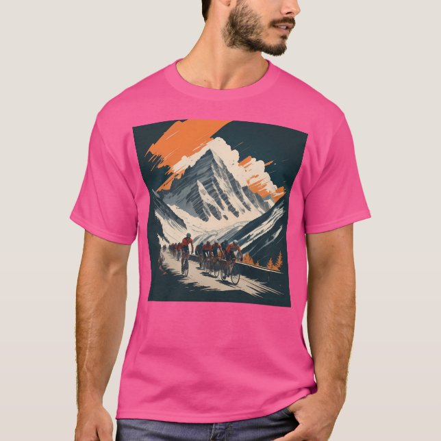 Giro D'Italia Retro Passo Dello Stelvio Cycling T Shirt (Framsida)