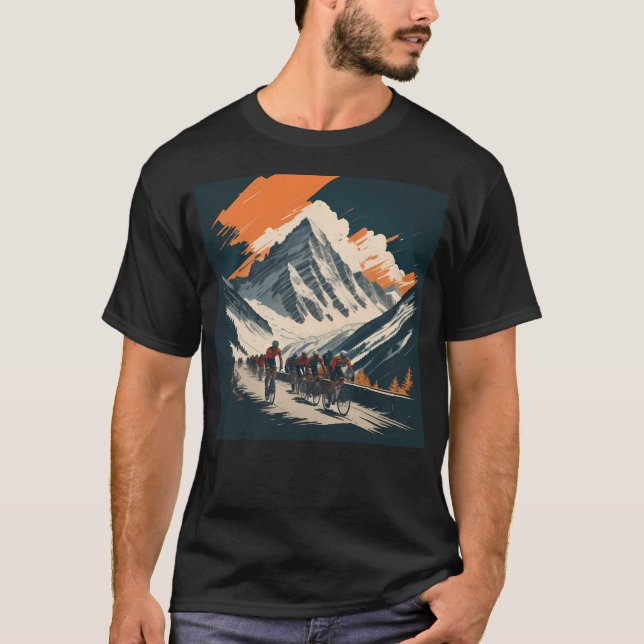 Giro D'Italia Retro Passo Dello Stelvio Cycling T Shirt (Framsida)