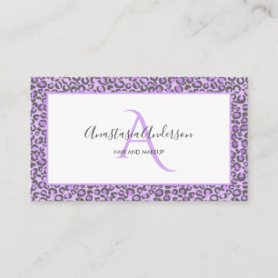 Giro Lavender Lila Chic Leopard Spots Monogram Visitkort