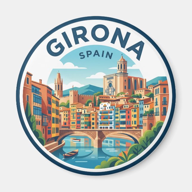 Girona, Spanien Spanien Magnet (Framsidan)