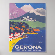 Girona Spanien Vintage resor Poster