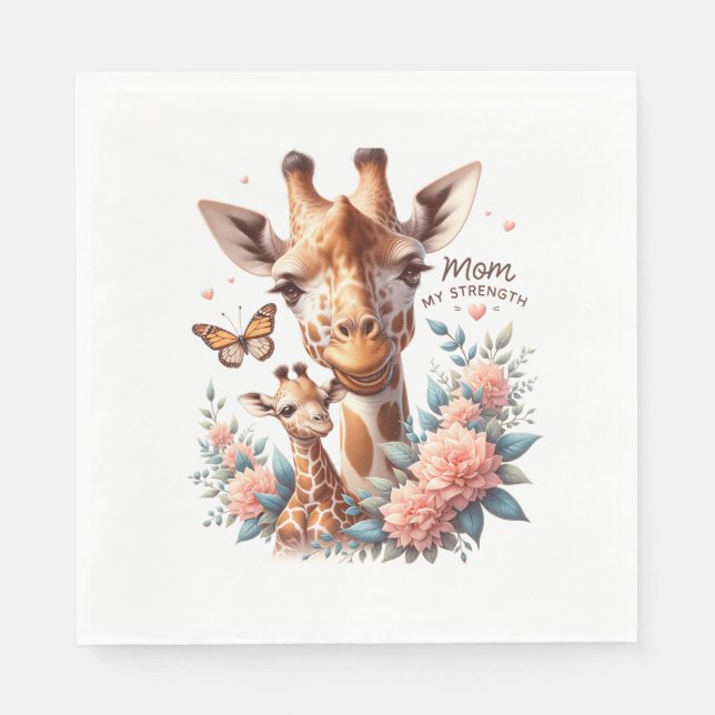 Girrafe Mors dag Pappersservett (Framsidan)