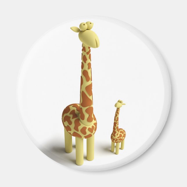 Girrafe och baby Giraffe Magnet (Framsidan)