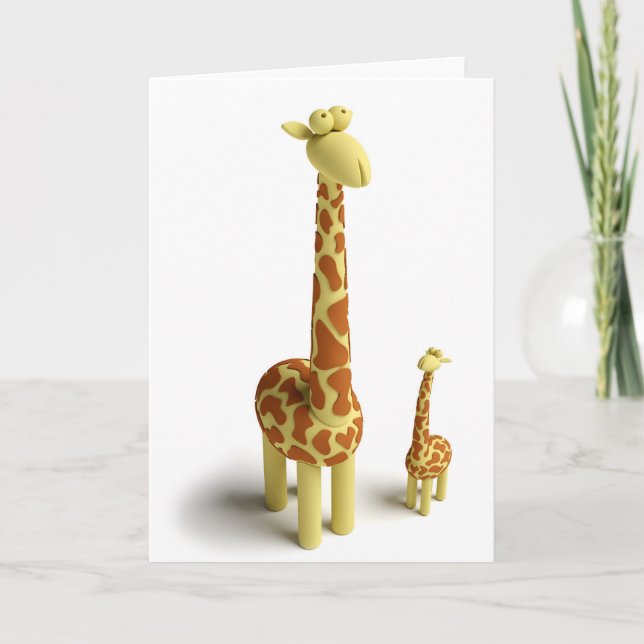 Girrafe och bebisgiraff kort (Framsida)