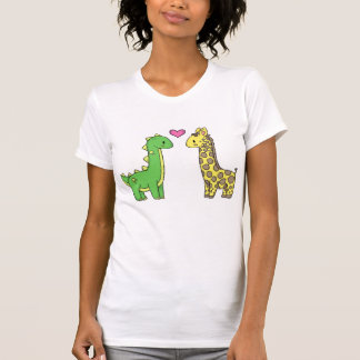 Girraffe och Dino kärlek Tee Shirt