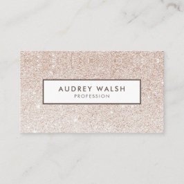 GirSnyggt Champagne rosa glitter och White Visitkort