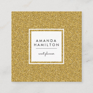 GirSnyggt Mode Guld Glitter + vit kvadrat Fyrkantigt Visitkort