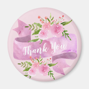 GirSöt Chic Blommigt Rosa ros Tack Magnet