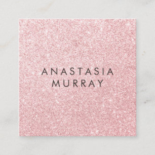Girts- och Glam-miniatyrdiagram för Glitter i Rosa Fyrkantigt Visitkort