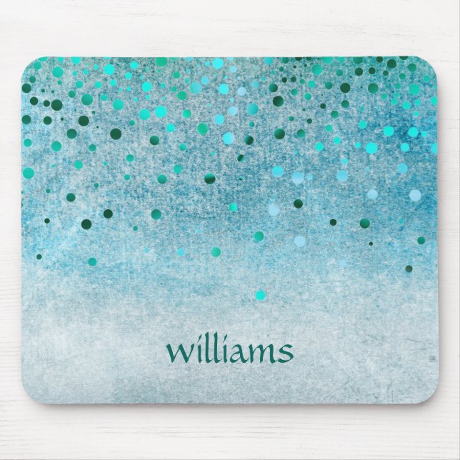 Girypunkter i Konfetti Sea Blue Beach Glitter Musmatta (Framsidan)