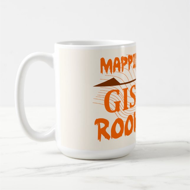GIS, geodesi, lantmätare dricker Kaffemugg (Vänster)