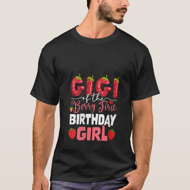 Gisi Berry First Birthday of Girl Strawberr T Shirt (Framsida)