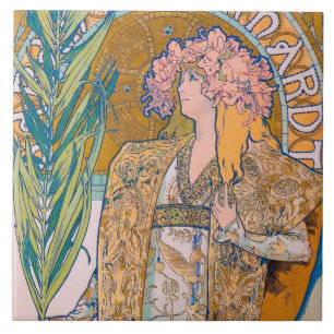 Gismonda, Sarah Bernhardt, Mucha Kakelplatta