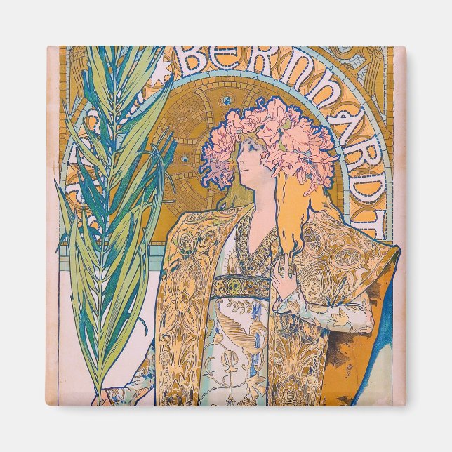Gismonda, Sarah Bernhardt, Mucha Magnet (Framsidan)