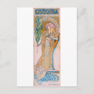 Gismonda, Sarah Bernhardt, Mucha Vykort