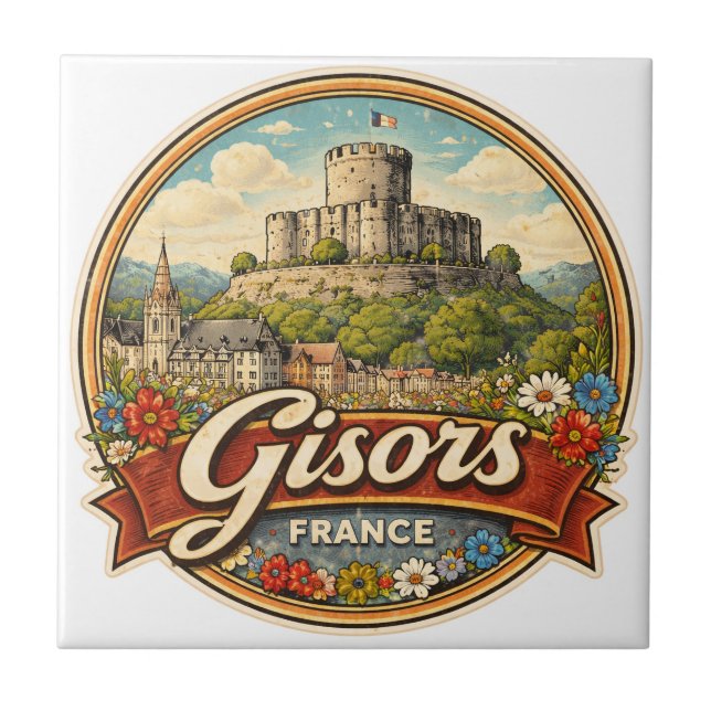 Gisors Frankrike Kakelplatta (Framsidan)