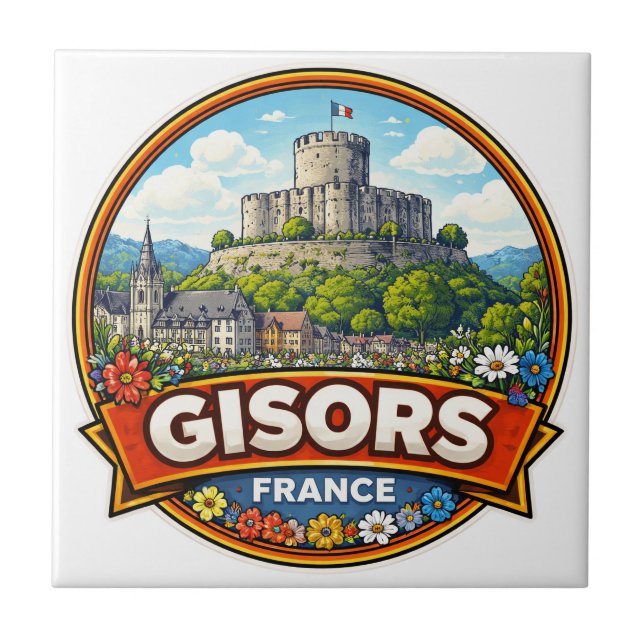 Gisors Frankrike  Kakelplatta (Framsidan)