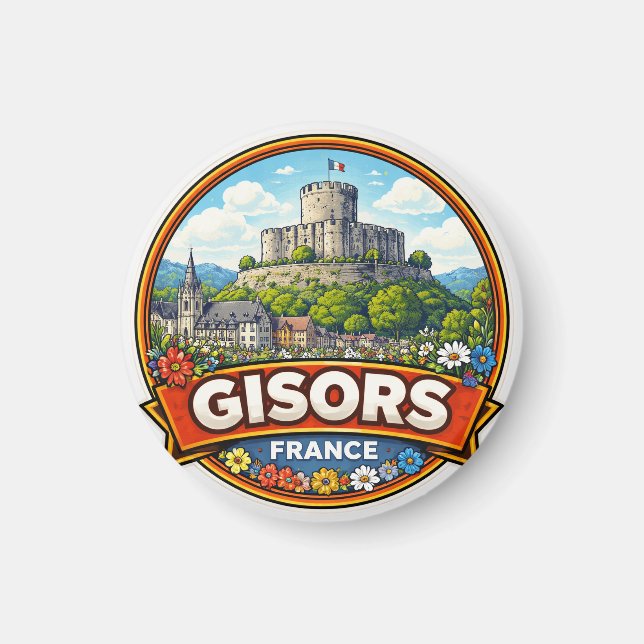 Gisors Frankrike  Magnet (Framsidan)