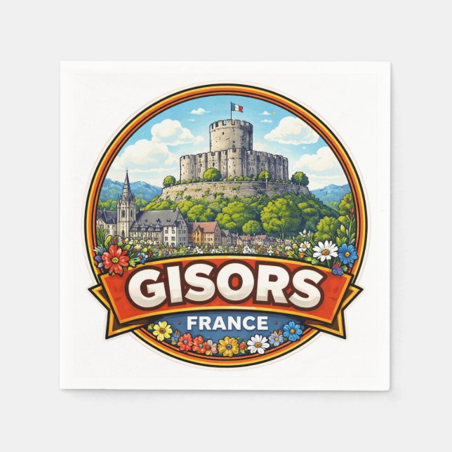 Gisors Frankrike  Pappersservett (Framsidan)