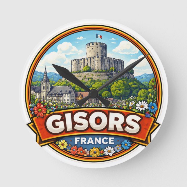 Gisors Frankrike  Rund Klocka (Framsida)
