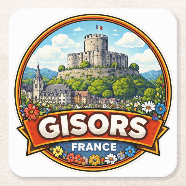 Gisors Frankrike  Underlägg Papper Kvadrat (Framsidan)