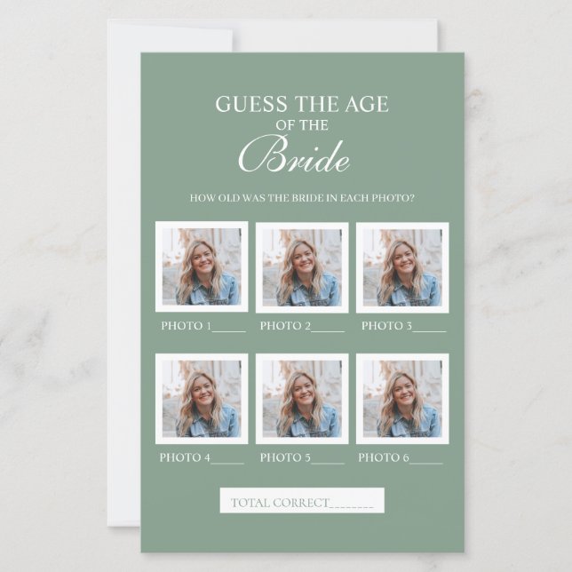 Gissa åldern på Grönten Papprare Lakan i Bride Sag (Framsida)