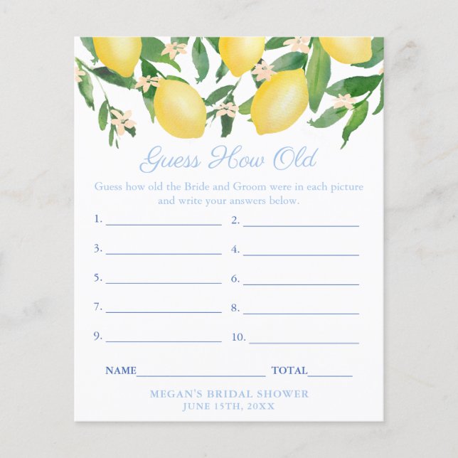 Gissa åldern på Möhippa av grov och groom Flygblad (Framsidan)