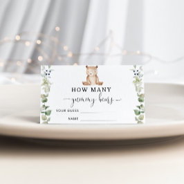 Gissa antalet gummibjörnar på baby shower tilläggskort