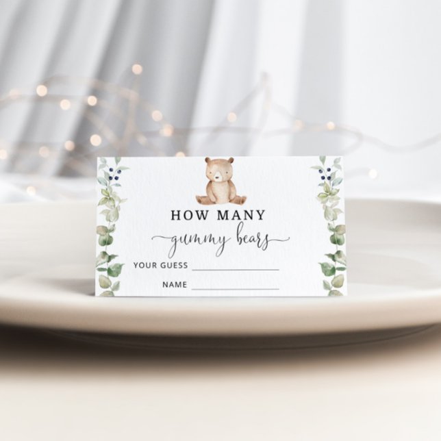 Gissa antalet gummibjörnar på baby shower tilläggskort (Skapare uppladdad)