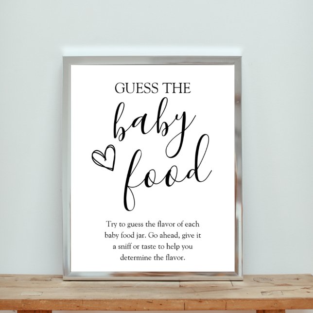 Gissa Baby Food Baby Shower-spelskylten Poster (Skapare uppladdad)