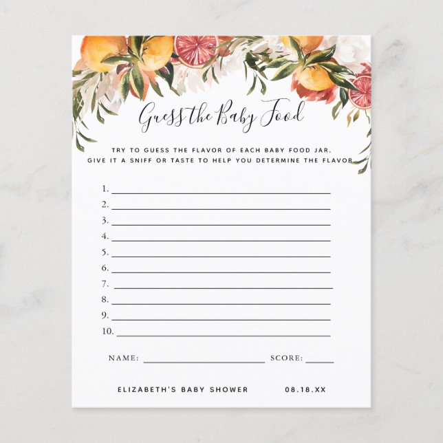 Gissa Baby Food | Barnstödsspel (Framsida)