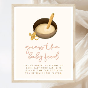 Gissa Baby Food Boho Baby Shower Game Sign Poster
