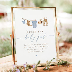Gissa Baby Food Cowboy Baby Shower Skylt