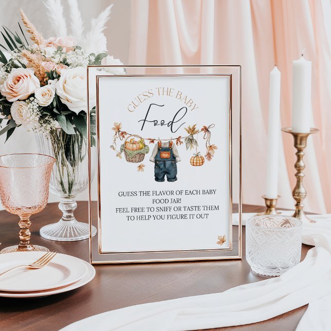 Gissa Baby Food Pumpkin Rustic Baby Shower Poster (Skapare uppladdad)