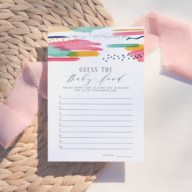 Gissa Baby mat | Modern Rosa och blå Abstrakt Inbjudningar (Skapare uppladdad)