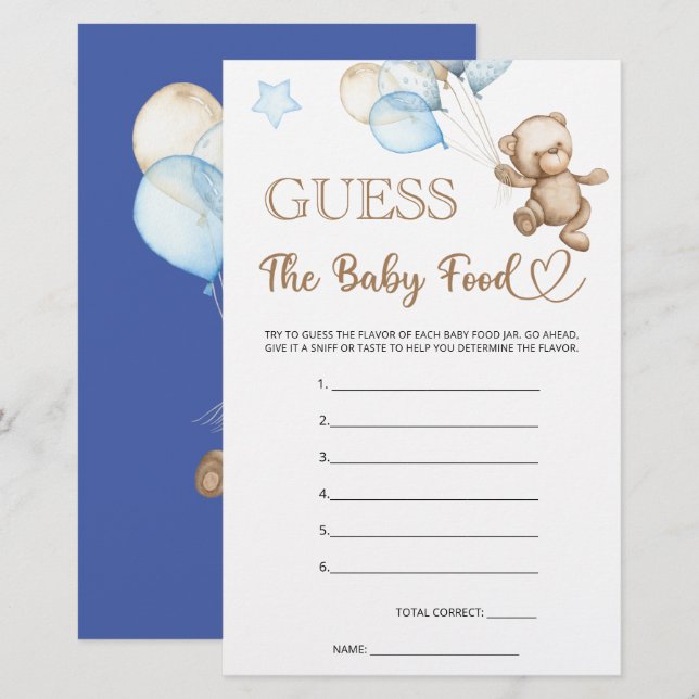 Gissa Baby Nalle Baby Shower (Fram/baksida)