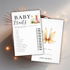 Gissa Baby Traits Girl Shower Game Fairy Princess Flygblad