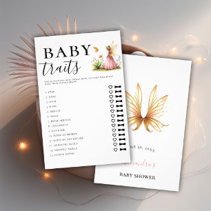 Gissa Baby Traits Girl Shower Game Fairy Princess Flygblad